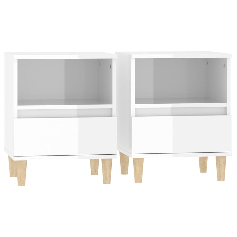Nachtkastjes 2 st 40x35x50 cm hoogglans wit MeubelReus