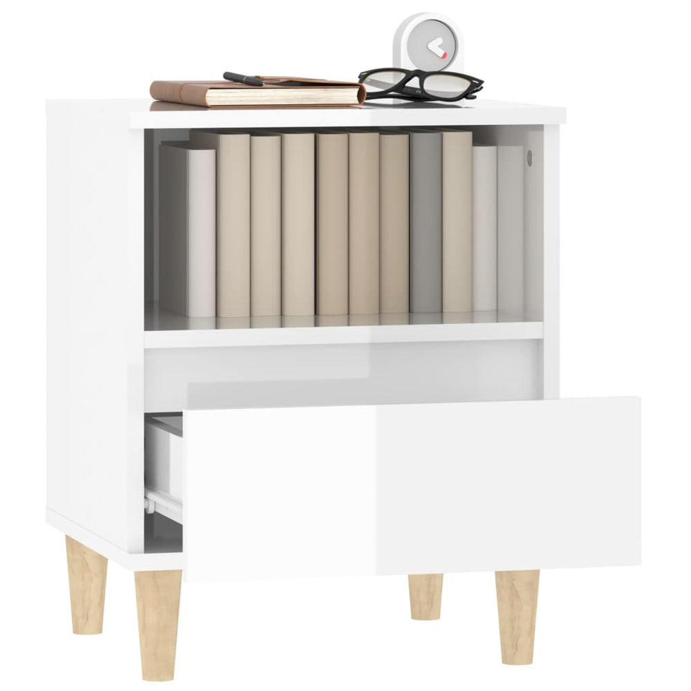 Nachtkastjes 2 st 40x35x50 cm hoogglans wit MeubelReus