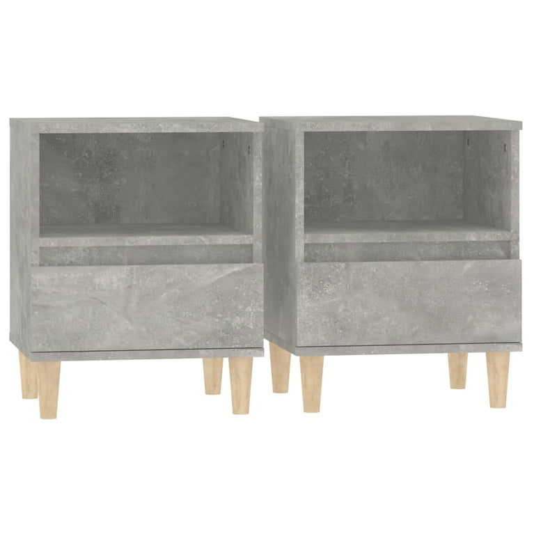 Nachtkastjes 2 st 40x35x50 cm betongrijs MeubelReus