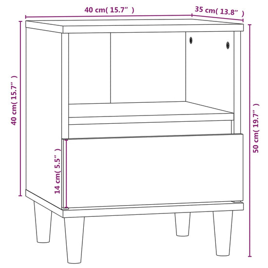 Nachtkastjes 2 st 40x35x50 cm betongrijs MeubelReus