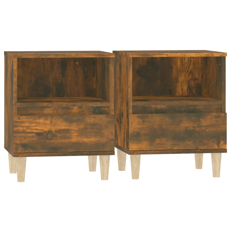 Nachtkastjes 2 st 40x35x50 cm gerookt eikenkleurig MeubelReus