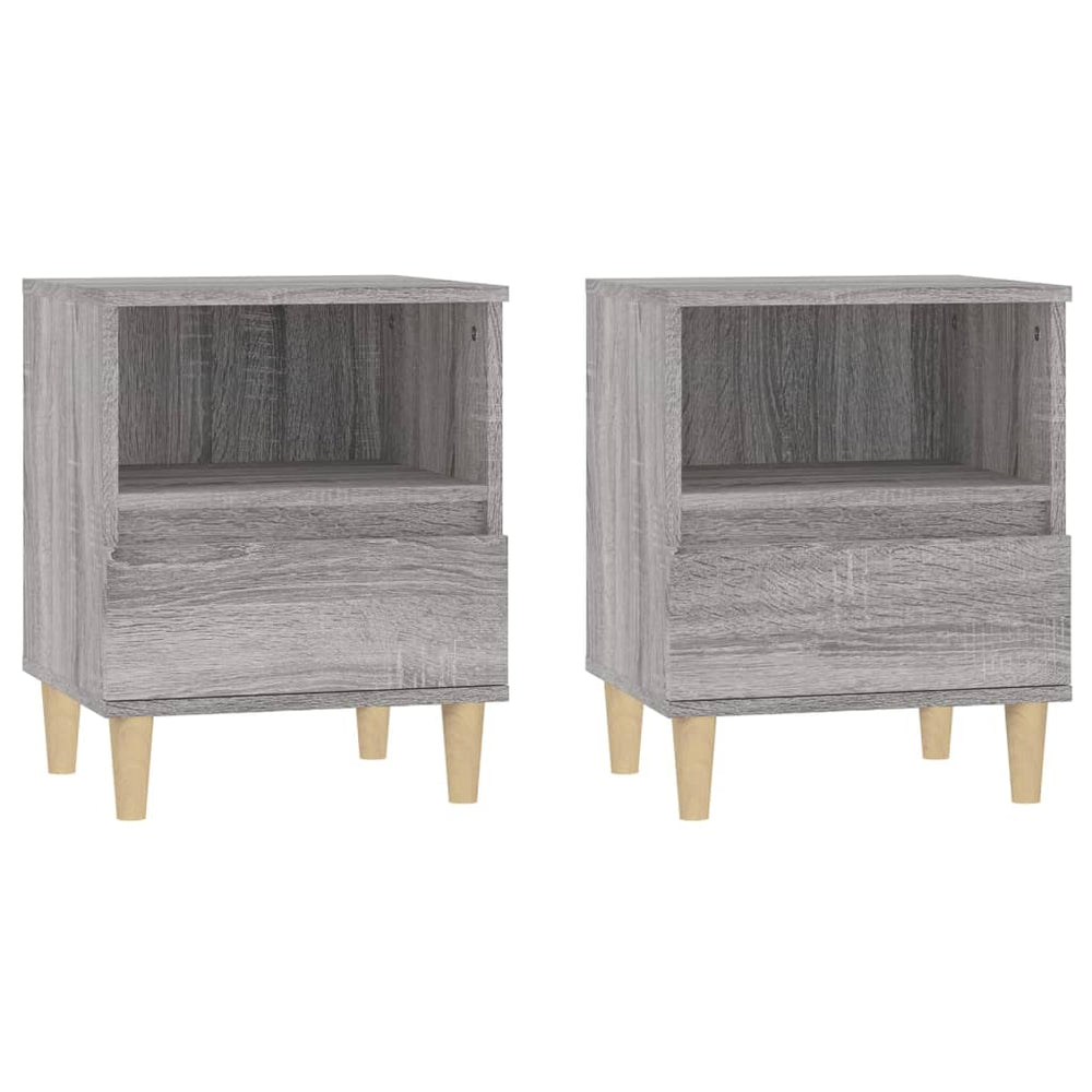 Nachtkastjes 2 st 40x35x50 cm grijs sonoma eikenkleurig MeubelReus
