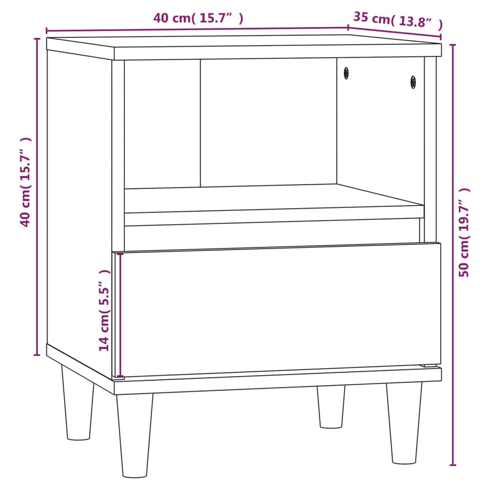 Nachtkastjes 2 st 40x35x50 cm grijs sonoma eikenkleurig MeubelReus