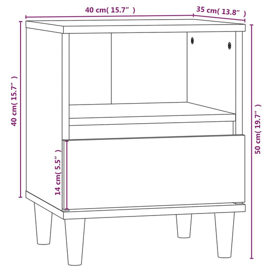 Nachtkastjes 2 st 40x35x50 cm grijs sonoma eikenkleurig MeubelReus