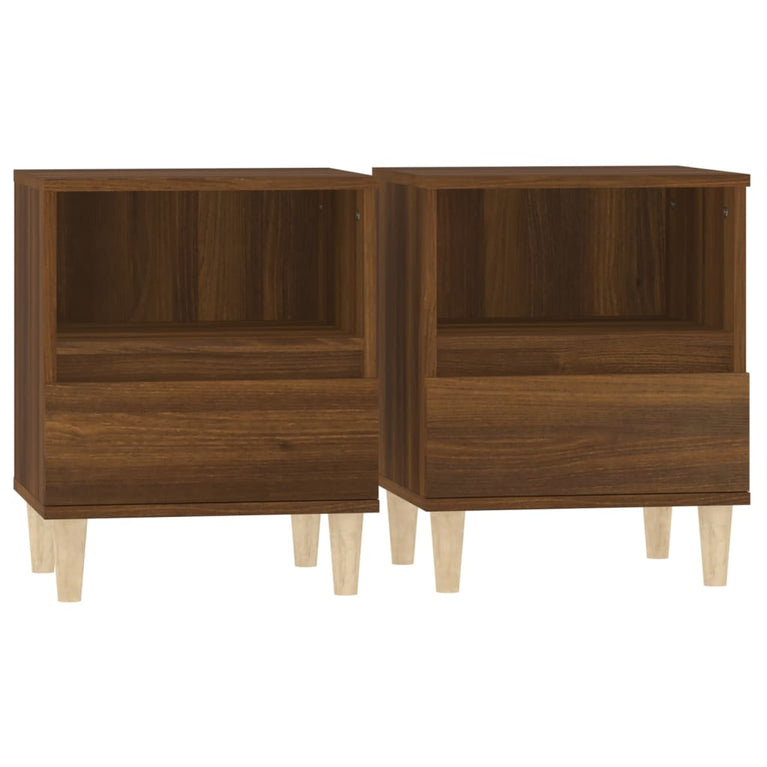 Nachtkastjes 2 st 40x35x50 cm bruin eikenkleur MeubelReus