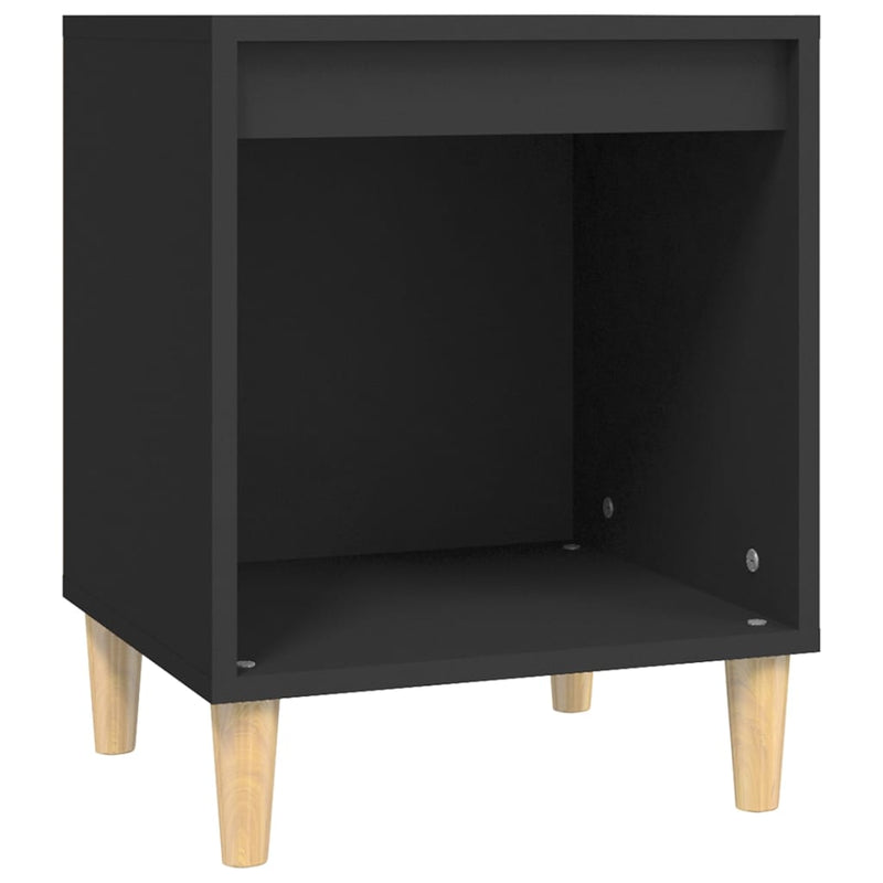 Nachtkastje 40x35x50 cm bewerkt hout zwart MeubelReus
