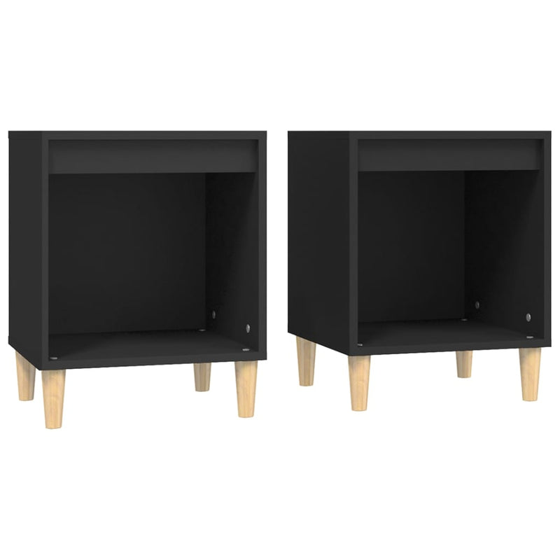 Nachtkastjes 2 st 40x35x50 cm zwart MeubelReus