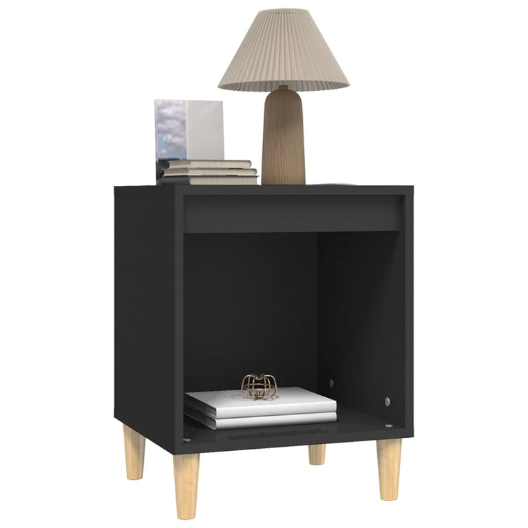 Nachtkastjes 2 st 40x35x50 cm zwart MeubelReus