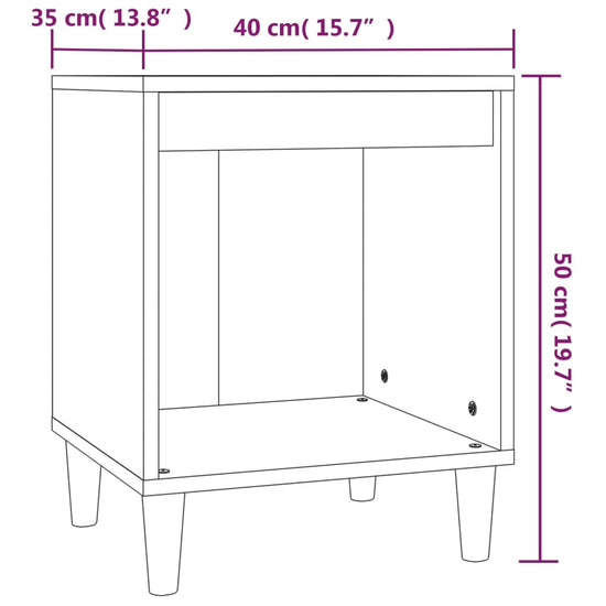 Nachtkastjes 2 st 40x35x50 cm zwart MeubelReus