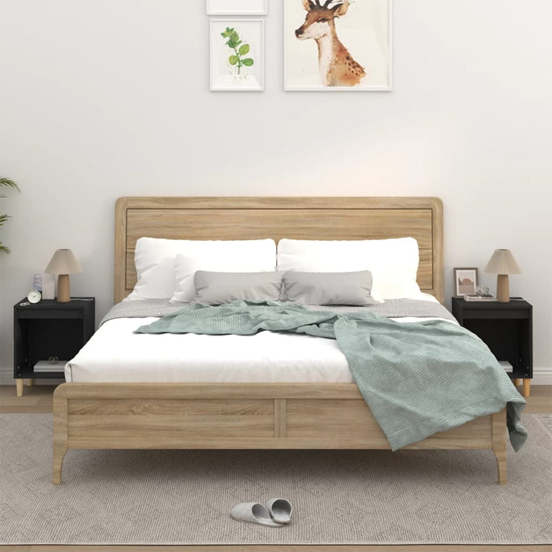 Nachtkastjes 2 st 40x35x50 cm zwart MeubelReus