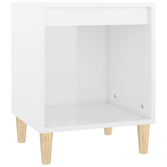 Nachtkastje 40x35x50 cm bewerkt hout hoogglans wit MeubelReus