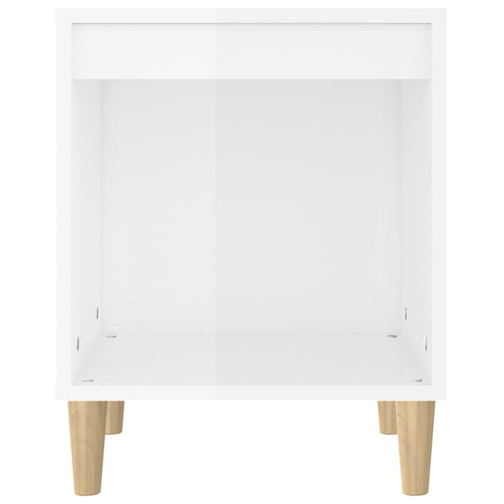 Nachtkastje 40x35x50 cm bewerkt hout hoogglans wit MeubelReus