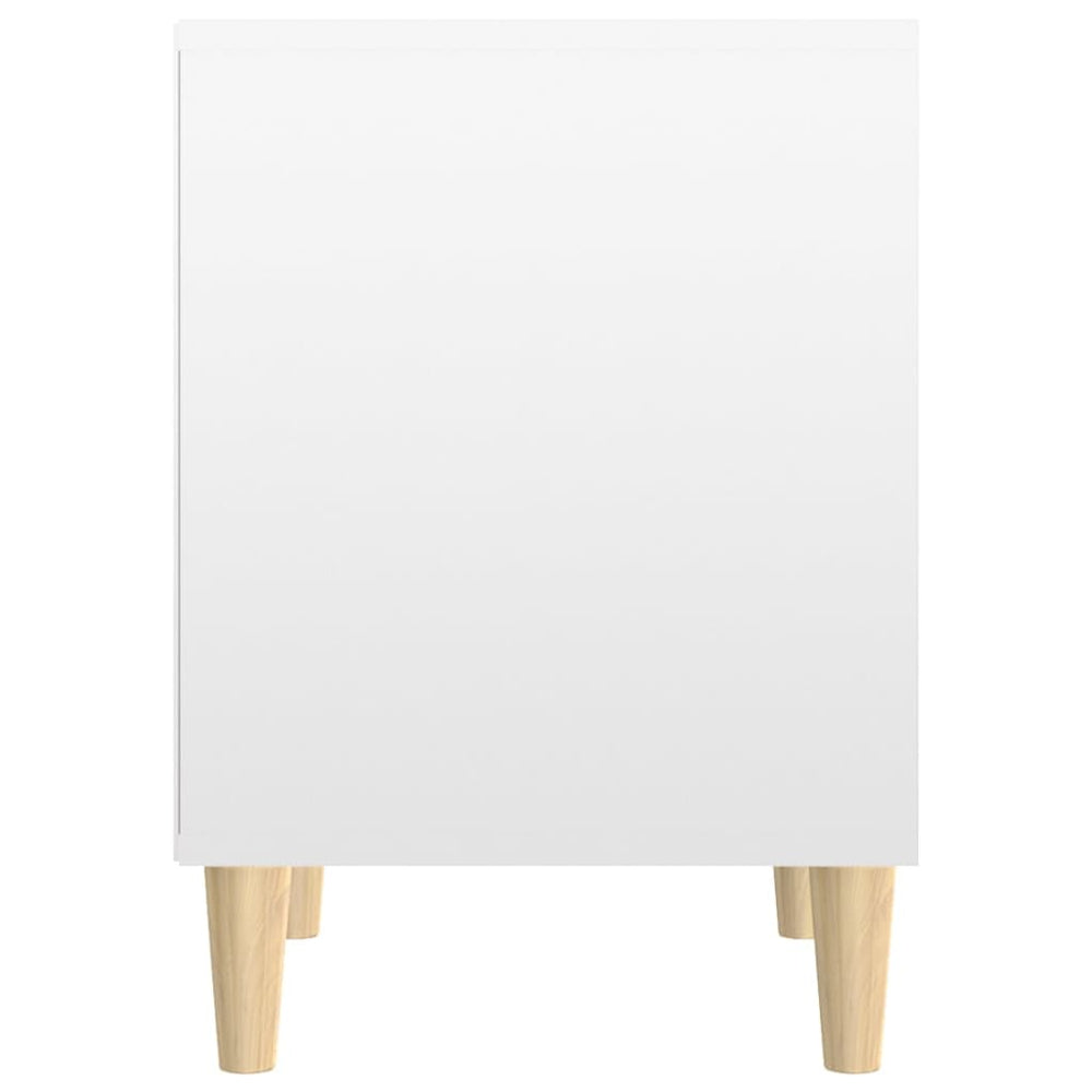 Nachtkastje 40x35x50 cm bewerkt hout hoogglans wit MeubelReus