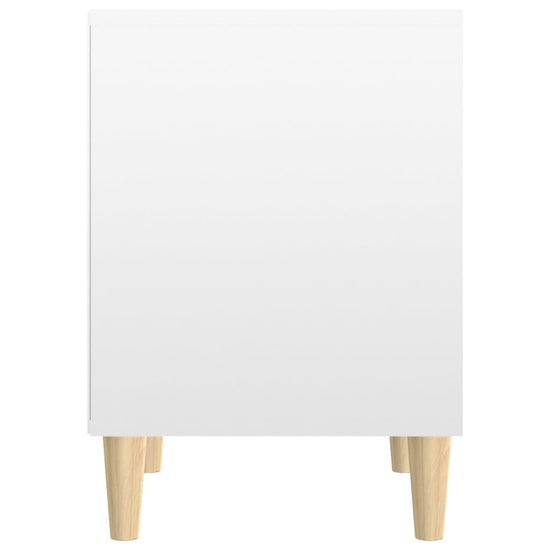 Nachtkastje 40x35x50 cm bewerkt hout hoogglans wit MeubelReus