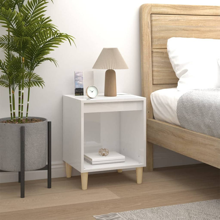 Nachtkastjes 2 st 40x35x50 cm hoogglans wit MeubelReus