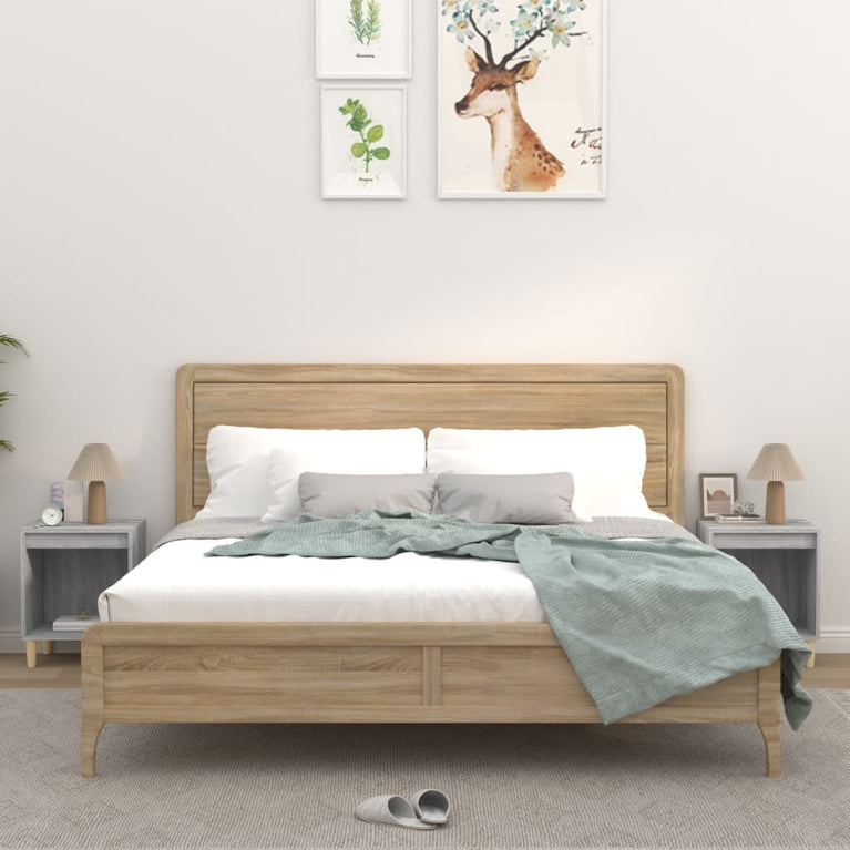 Nachtkastjes 2 st 40x35x50 cm grijs sonoma eikenkleurig MeubelReus