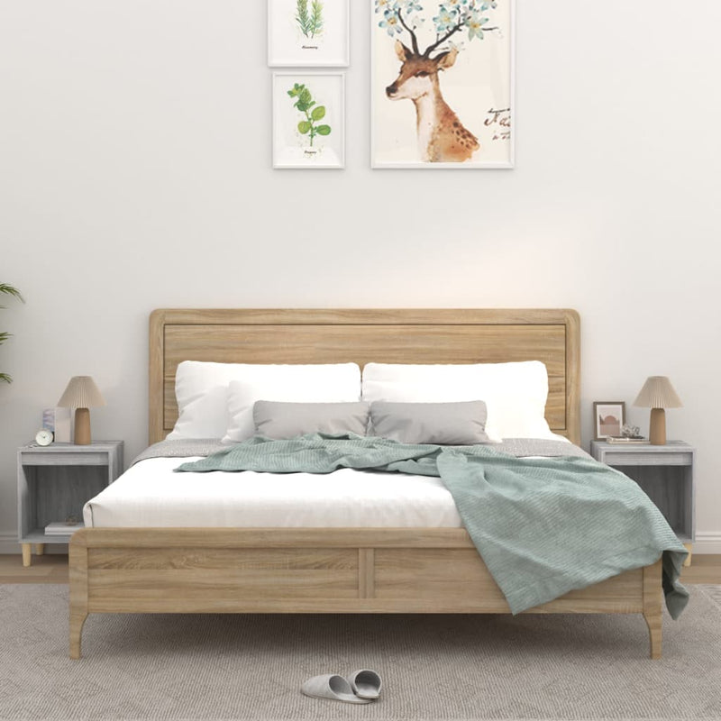 Nachtkastjes 2 st 40x35x50 cm grijs sonoma eikenkleurig MeubelReus