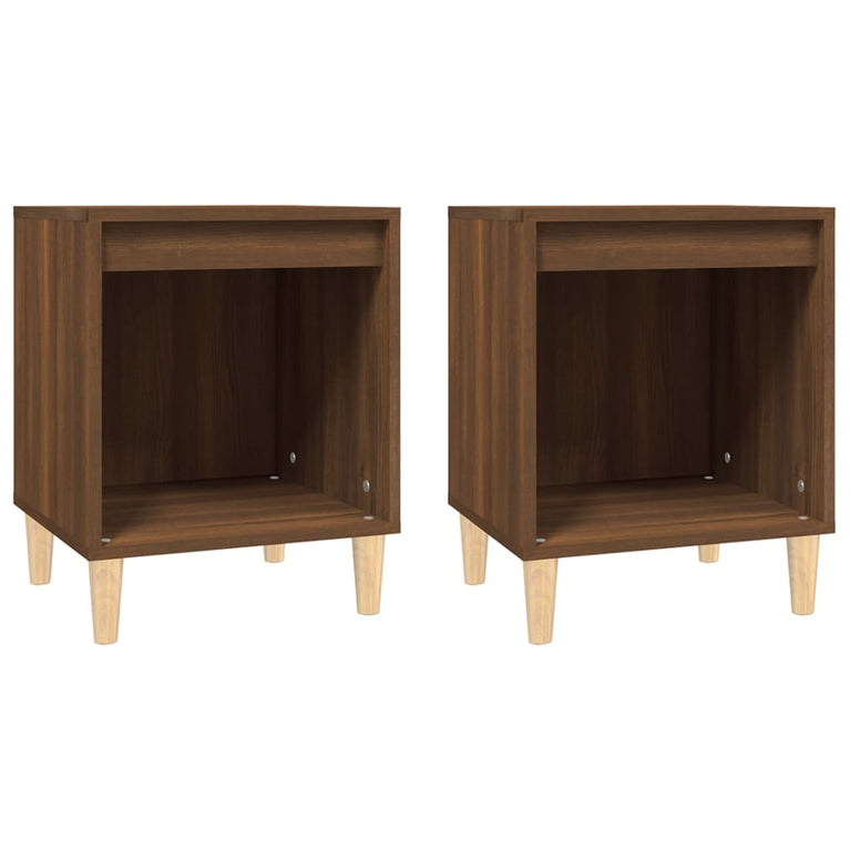 Nachtkastjes 2 st 40x35x50 cm bruin eikenkleur MeubelReus