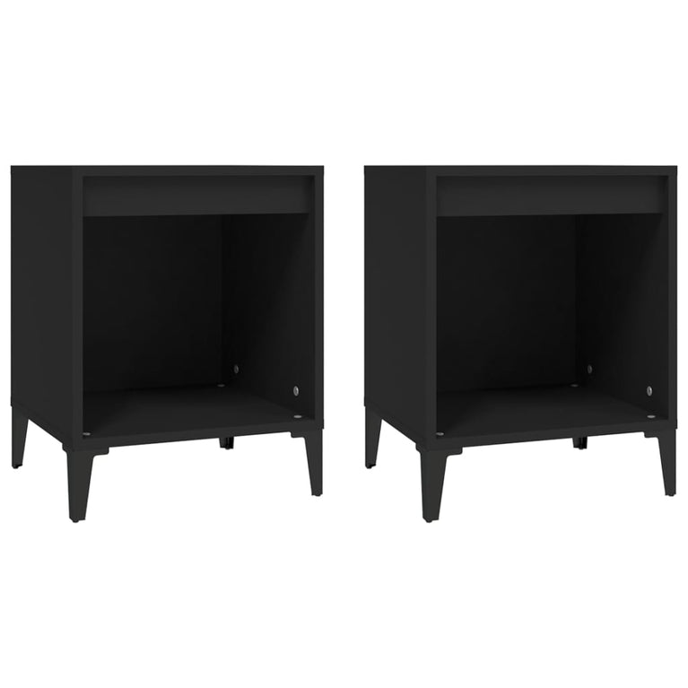Nachtkastjes 2 st 40x35x50 cm zwart MeubelReus