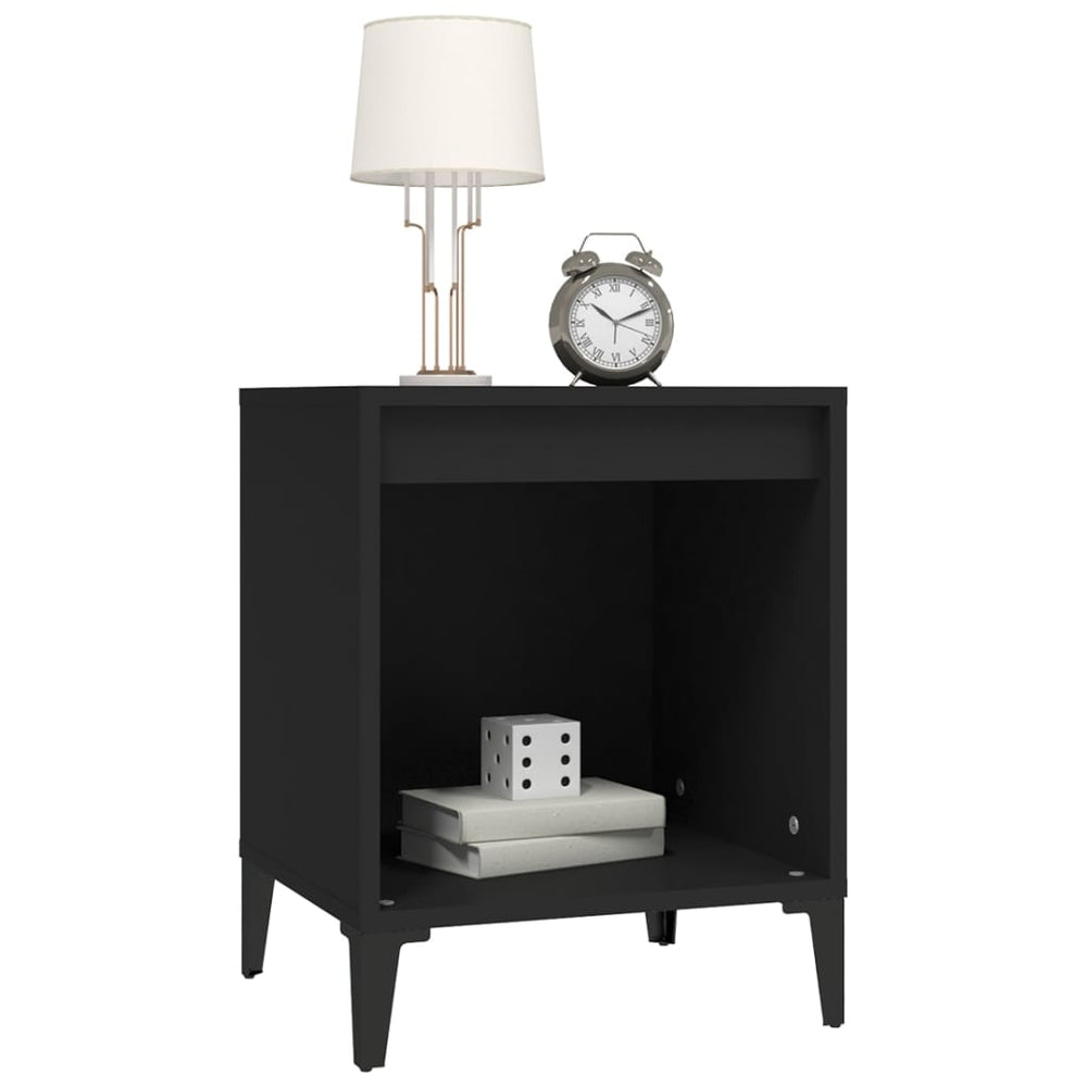 Nachtkastjes 2 st 40x35x50 cm zwart MeubelReus
