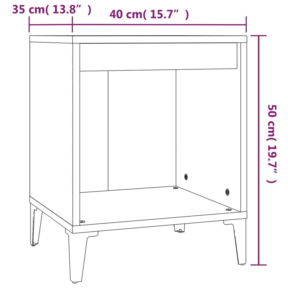Nachtkastjes 2 st 40x35x50 cm zwart MeubelReus