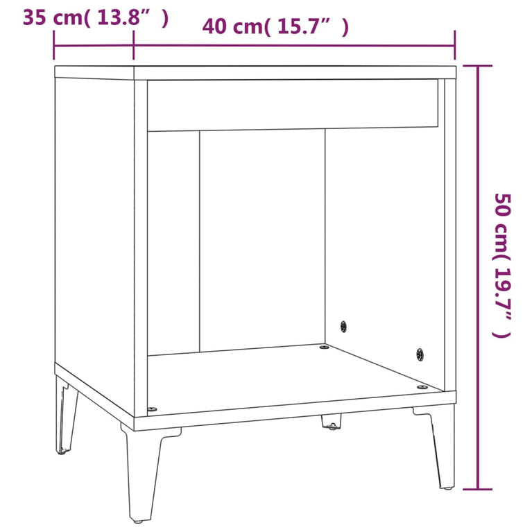 Nachtkastjes 2 st 40x35x50 cm zwart MeubelReus