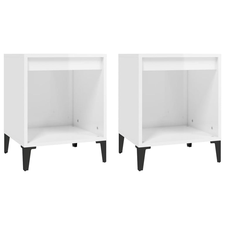 Nachtkastjes 2 st 40x35x50 cm hoogglans wit MeubelReus