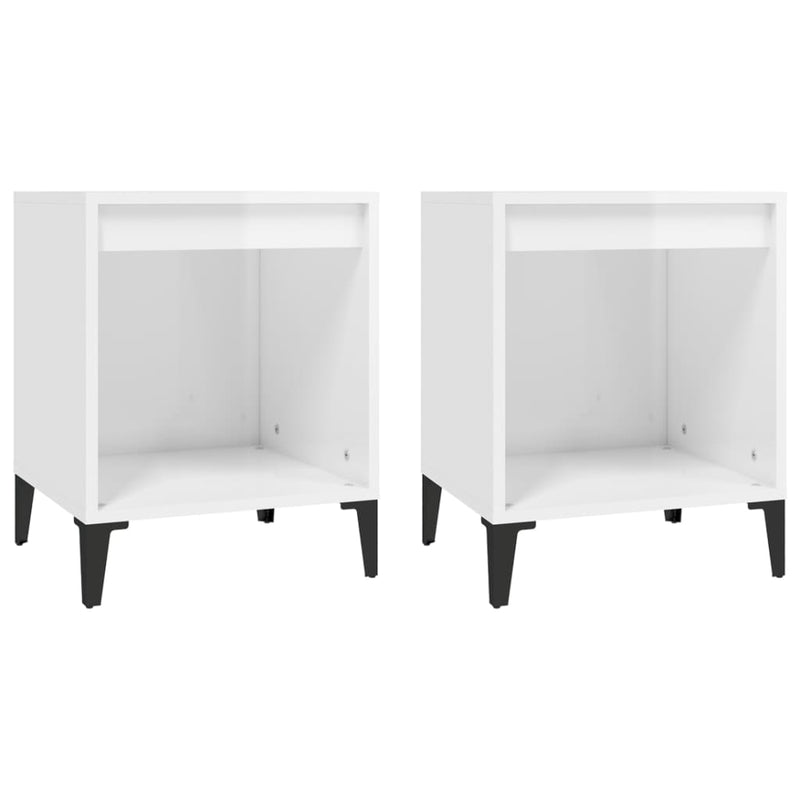 Nachtkastjes 2 st 40x35x50 cm hoogglans wit MeubelReus