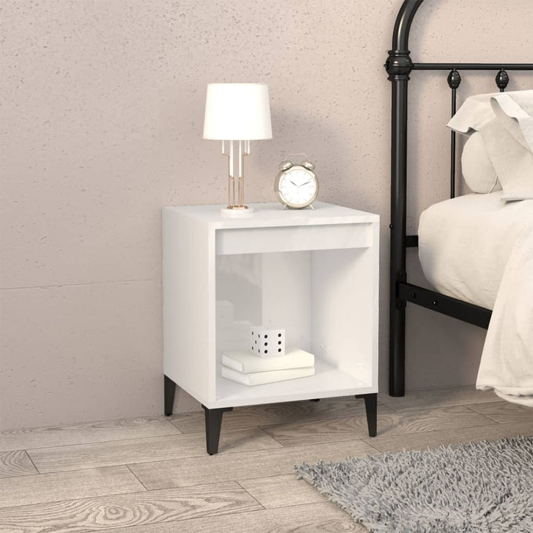 Nachtkastjes 2 st 40x35x50 cm hoogglans wit MeubelReus