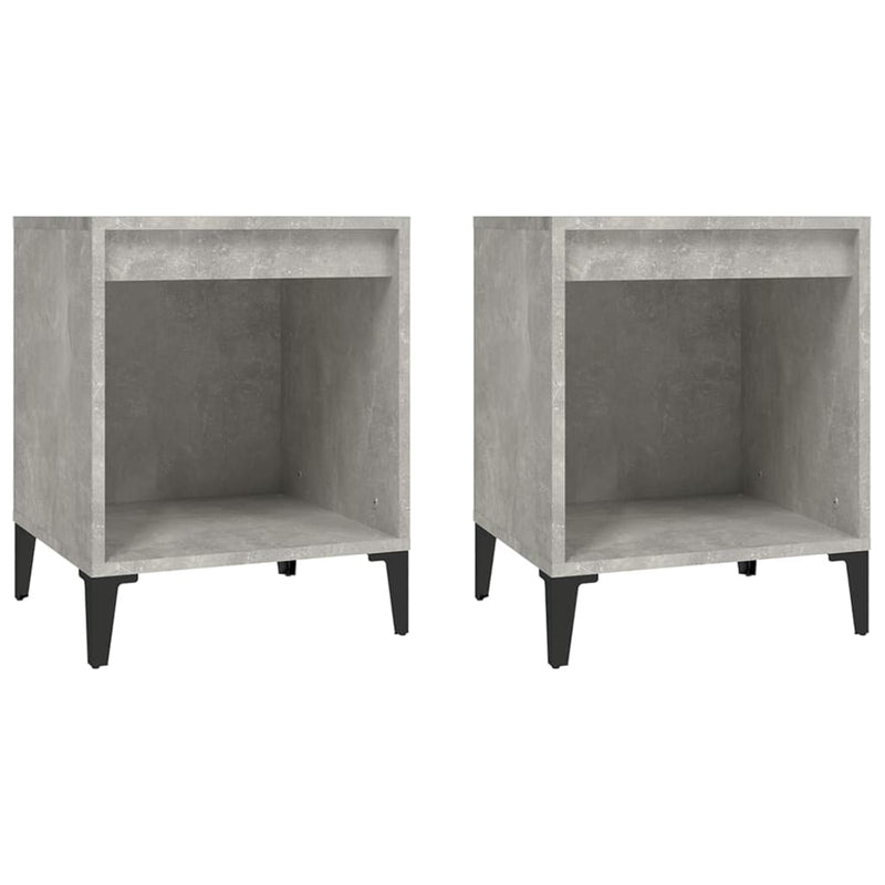 Nachtkastjes 2 st 40x35x50 cm betongrijs MeubelReus