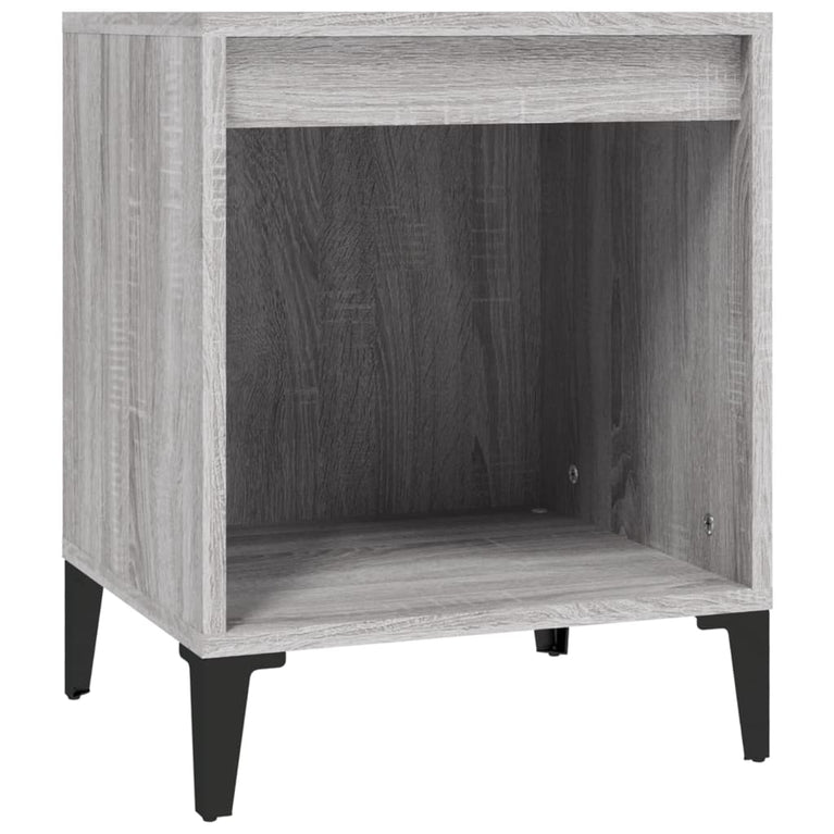 Nachtkastje 40x35x50 cm grijs sonoma eikenkleurig MeubelReus