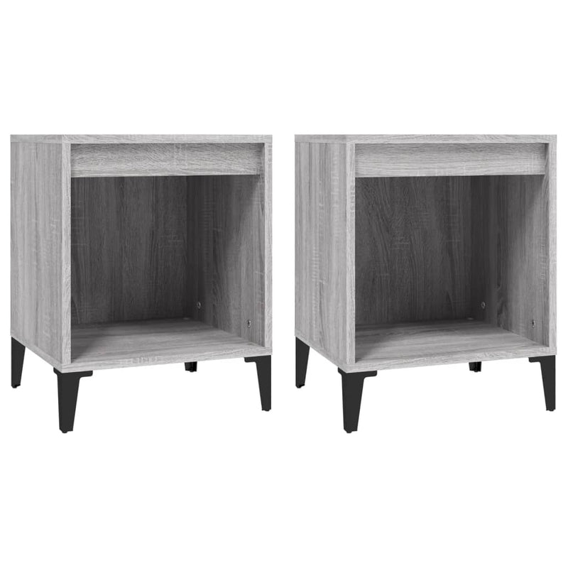 Nachtkastjes 2 st 40x35x50 cm grijs sonoma eikenkleurig MeubelReus