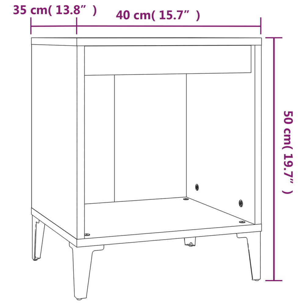 Nachtkastjes 2 st 40x35x50 cm grijs sonoma eikenkleurig MeubelReus