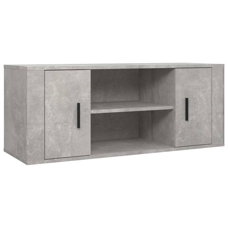 Tv-meubel 100x35x40 cm bewerkt hout betongrijs MeubelReus