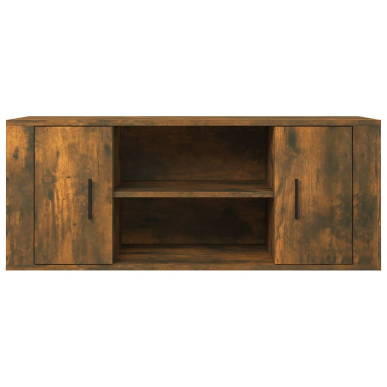 Tv-meubel 100x35x40 cm bewerkt hout gerookt eikenkleurig MeubelReus