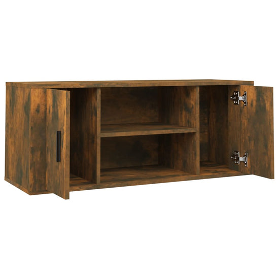 Tv-meubel 100x35x40 cm bewerkt hout gerookt eikenkleurig MeubelReus