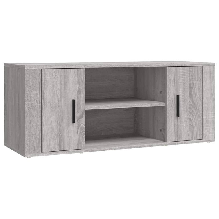 Tv-meubel 100x35x40 cm bewerkt hout grijs sonoma eikenkleurig MeubelReus