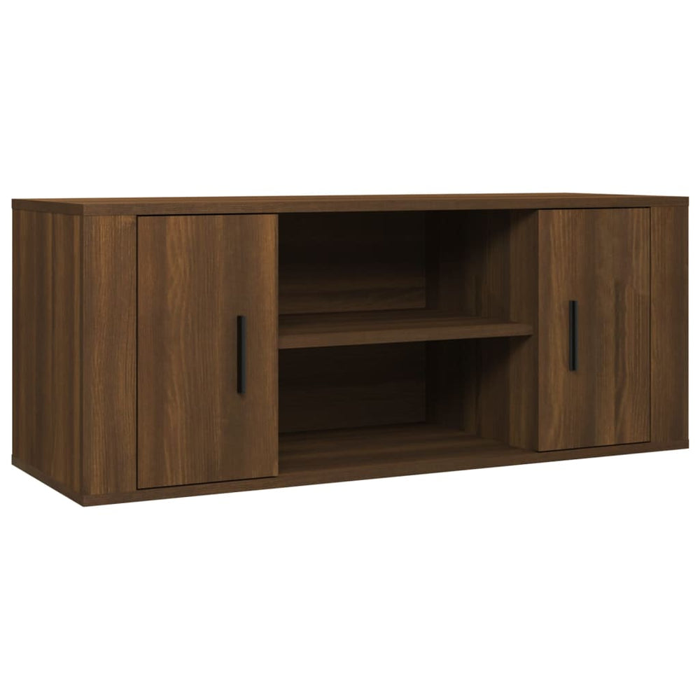 Tv-meubel 100x35x40 cm bewerkt hout bruin eikenkleur MeubelReus