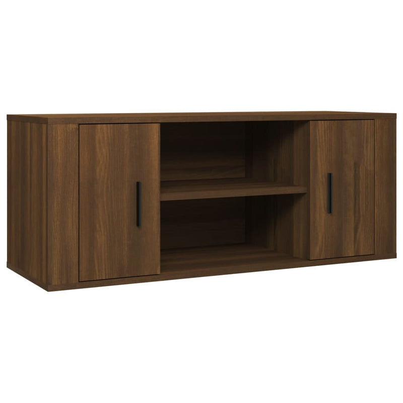 Tv-meubel 100x35x40 cm bewerkt hout bruin eikenkleur MeubelReus