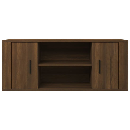 Tv-meubel 100x35x40 cm bewerkt hout bruin eikenkleur MeubelReus