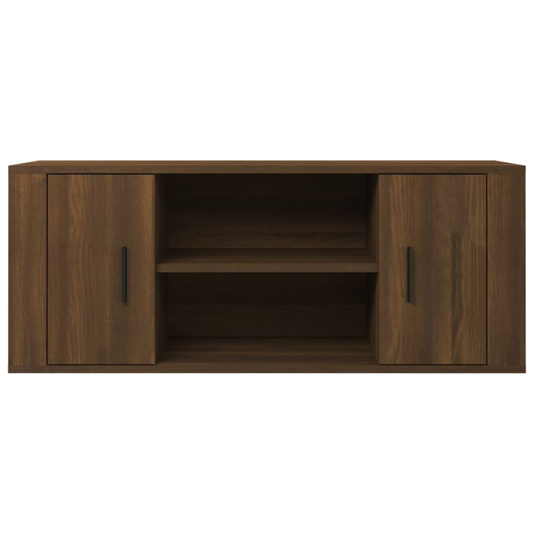 Tv-meubel 100x35x40 cm bewerkt hout bruin eikenkleur MeubelReus