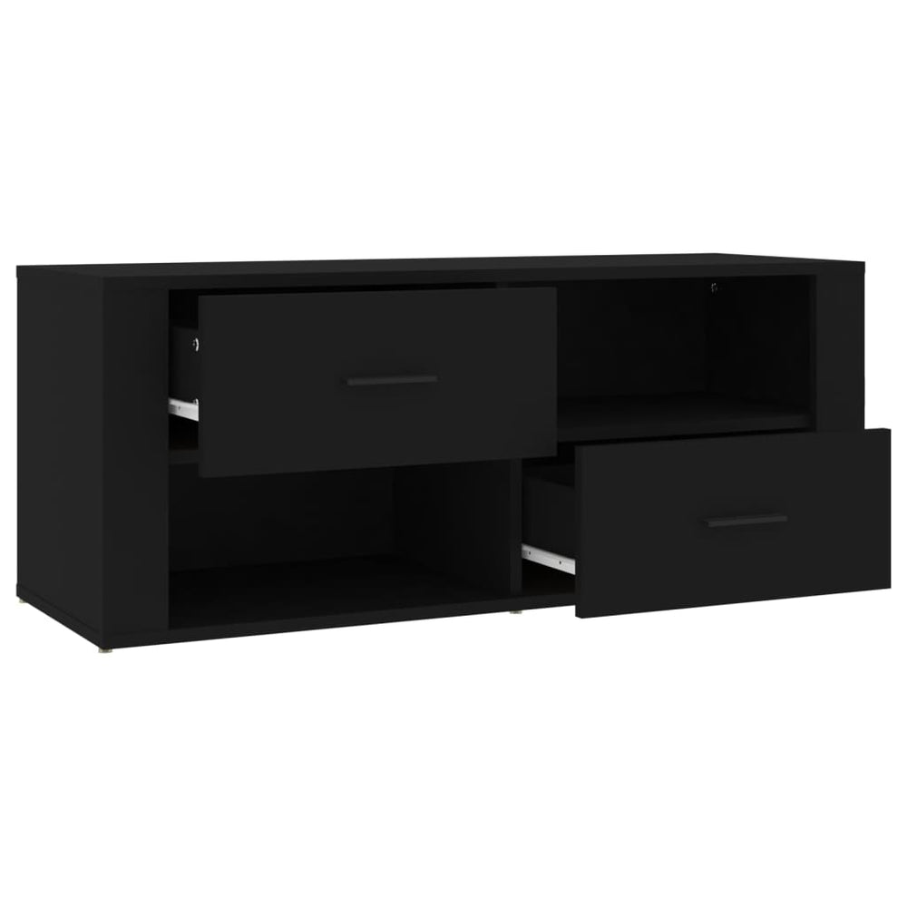 Tv-meubel 100x35x40 cm bewerkt hout zwart MeubelReus