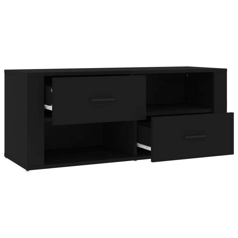Tv-meubel 100x35x40 cm bewerkt hout zwart MeubelReus