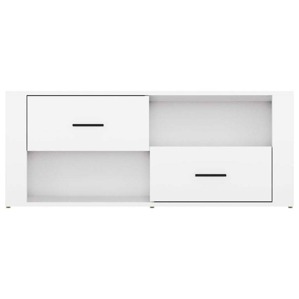 Tv-meubel 100x35x40 cm bewerkt hout hoogglans wit MeubelReus