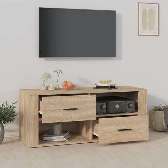 Tv-meubel 100x35x40 cm bewerkt hout sonoma eikenkleurig MeubelReus