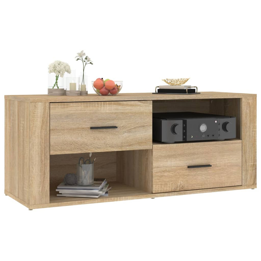 Tv-meubel 100x35x40 cm bewerkt hout sonoma eikenkleurig MeubelReus