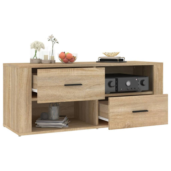 Tv-meubel 100x35x40 cm bewerkt hout sonoma eikenkleurig MeubelReus
