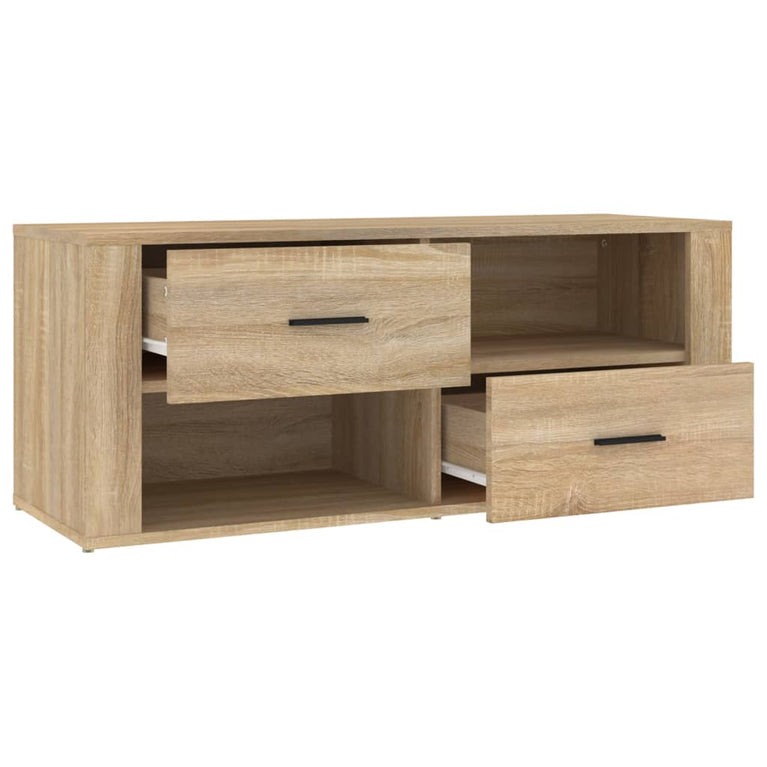 Tv-meubel 100x35x40 cm bewerkt hout sonoma eikenkleurig MeubelReus