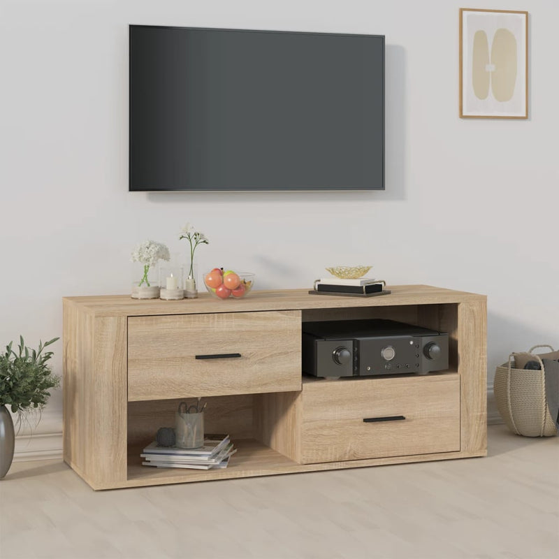 Tv-meubel 100x35x40 cm bewerkt hout sonoma eikenkleurig MeubelReus