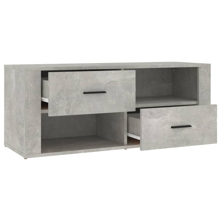 Tv-meubel 100x35x40 cm bewerkt hout betongrijs MeubelReus